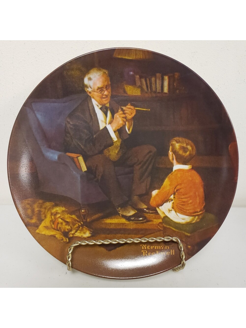 VTG Knowles Norman Rockwell Limited Edition Collector Plate - The Tycoon 8.5" VG